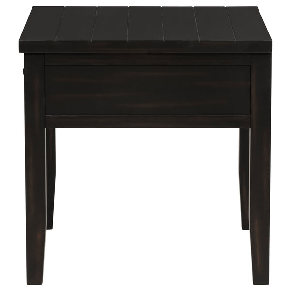 Coaster Concord 1-Drawer Square End Table Distressed Java