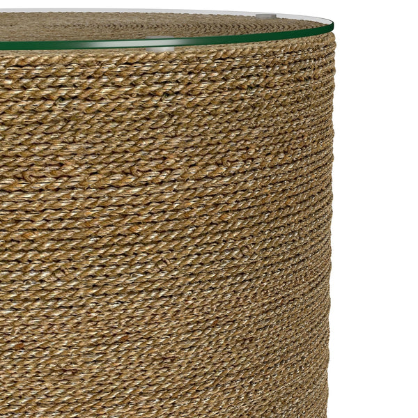 Coaster Halden Round Woven Seagrass Accent Side Table Light Brown