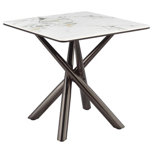 Coaster Carvell Square Sintered Stone End Side Table Mirage White