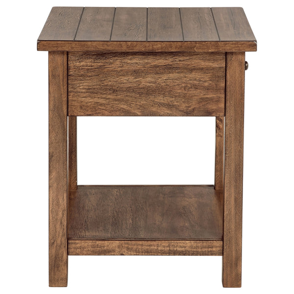 Coaster Payne 1-Drawer Wood End Table With Shelf Distressed Brown