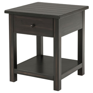 Coaster Payne 1-Drawer Wood End Table With Shelf Distressed Java