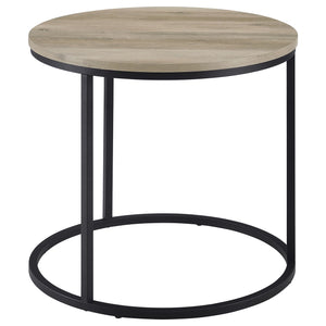 Coaster Lainey Round Occasional Side End Table Distressed Pine