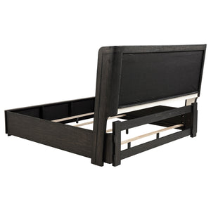 Coaster Leandro 55-Inch King Wingback Bed Burnished Black