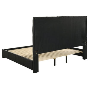 Coaster Medley Genuine Leather King Platform Bed Black