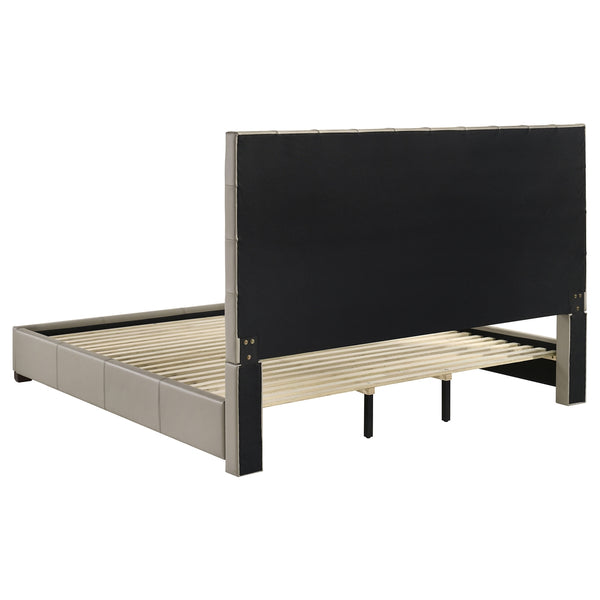 Coaster Medley Genuine Leather King Platform Bed Tan