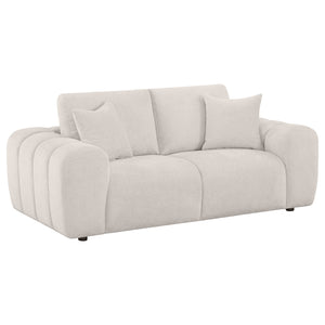 Coaster Burnett 3-Piece Chenille Upholstered Sofa Set Ivory