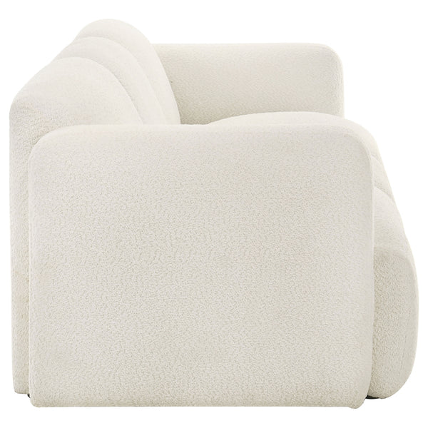 Coaster Dorset 2-Piece Upholstered Round Track Arm Sofa Set White