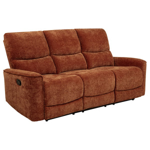 Coaster Navarro 2-Piece Upholstered Reclining Sofa Set Orange