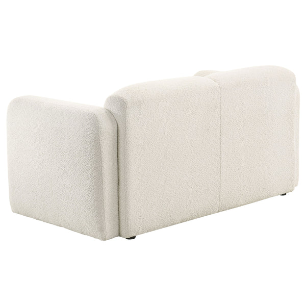 Coaster Dorset Fabric Upholstered Round Track Arm Loveseat White