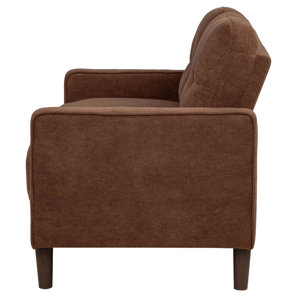 Coaster Bowen Ii Fabric Upholstered Track Arm Loveseat Rust