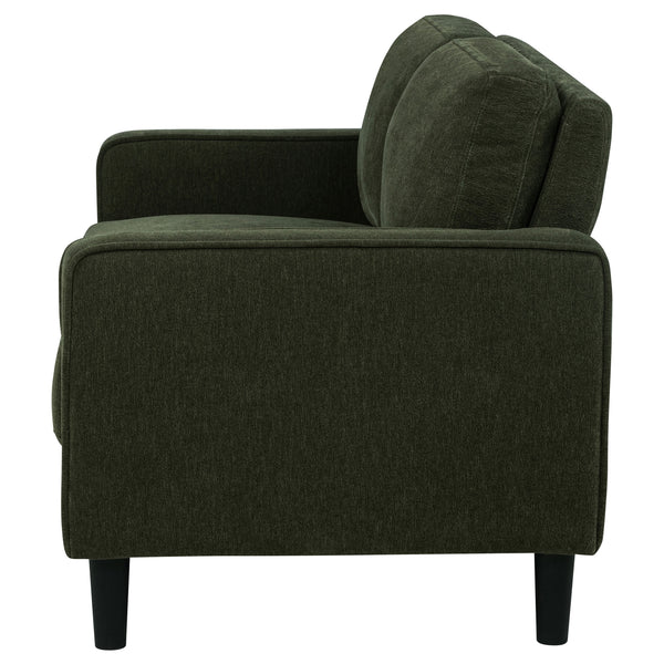 Coaster Ruth Fabric Upholstered Track Arm Loveseat Matcha Green