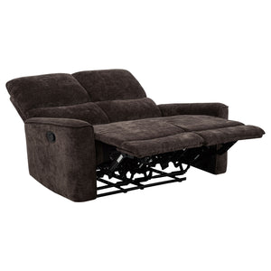 Coaster Navarro Chenille Upholstered Reclining Loveseat Dark Brown