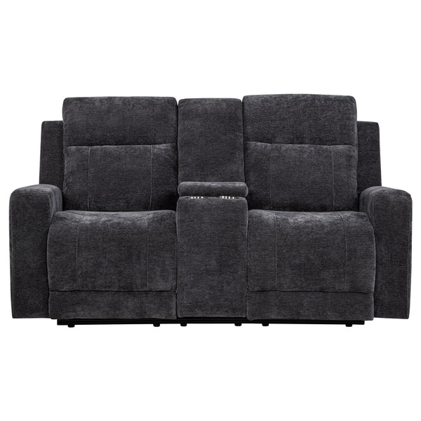 Coaster Kennett Chenille Upholstered Power Reclining Loveseat Grey