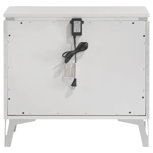 Coaster Cassia 2-Drawer Nightstand Bedside Table White High Gloss