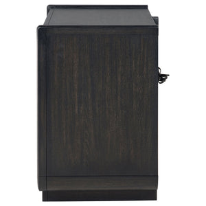 Coaster Leandro 2-Drawer LED Nightstand With Usb Burnished Black