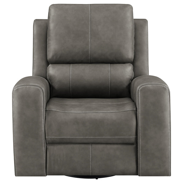 Coaster Brickston Triple Power Swivel Glider Recliner Charcoal