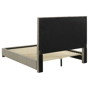 Coaster Medley Genuine Leather Queen Panel Platform Bed Tan