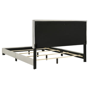 Coaster Dorian Fabric Upholstered Queen Panel Bed Cream