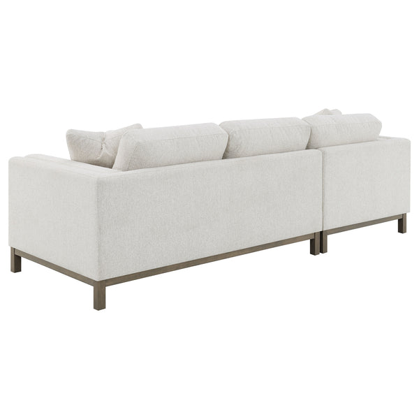 Coaster Geneva Boucle Upholstered Sectional Chaise Sofa Sand