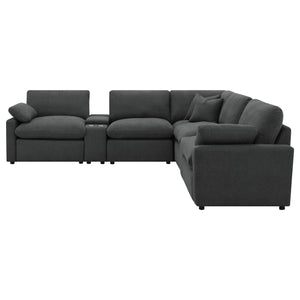 Coaster Collins 7-Piece Modular Power Reclining Sectional Dark Grey