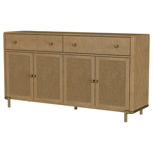 Coaster Arini 2-Drawer Cane Door Dining Sideboard Server Sand Wash