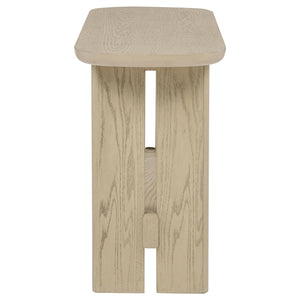 Coaster Kailani Coastal Sofa Console Table With Shelf Beige Oak