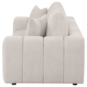 Coaster Burnett Chenille Upholstered Wide Arm Sofa Ivory