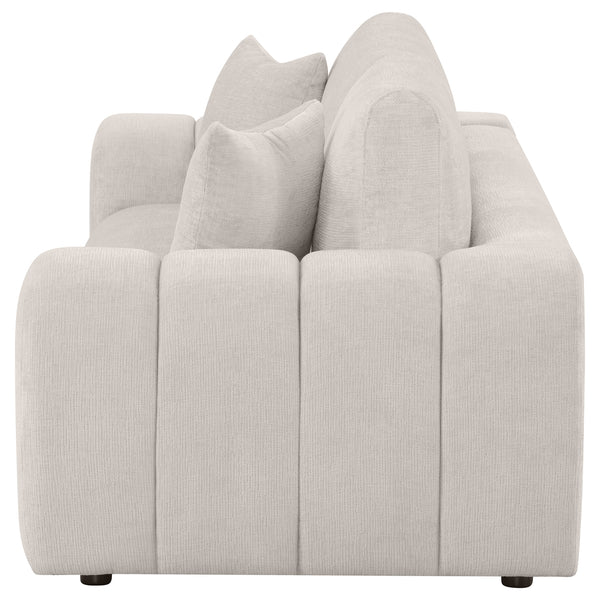 Coaster Burnett Chenille Upholstered Wide Arm Sofa Ivory