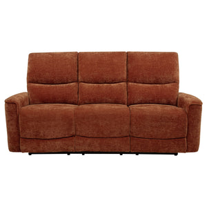 Coaster Navarro Chenille Upholstered Reclining Sofa Burnt Orange