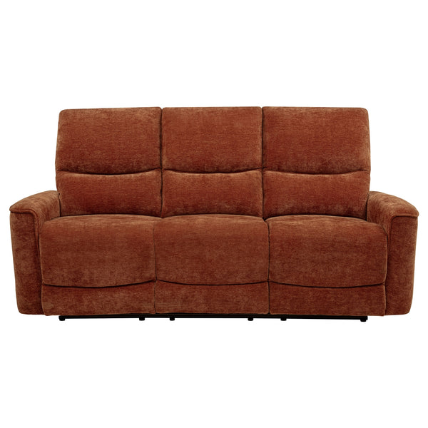 Coaster Navarro Chenille Upholstered Reclining Sofa Burnt Orange