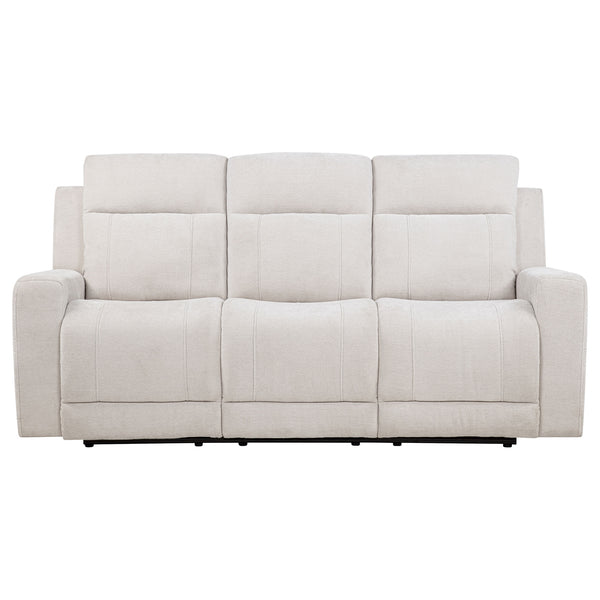 Coaster Kennett Chenille Upholstered Power Reclining Sofa Ivory