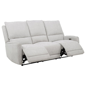 Coaster Sylmar Chenille Upholstered Power Reclining Sofa Dove Grey