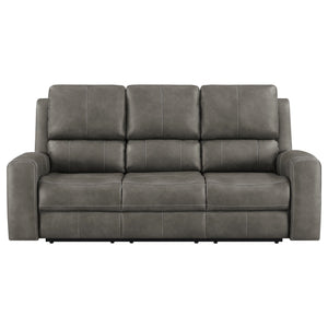 Coaster Brickston Triple Power Reclining Sofa Charcoal