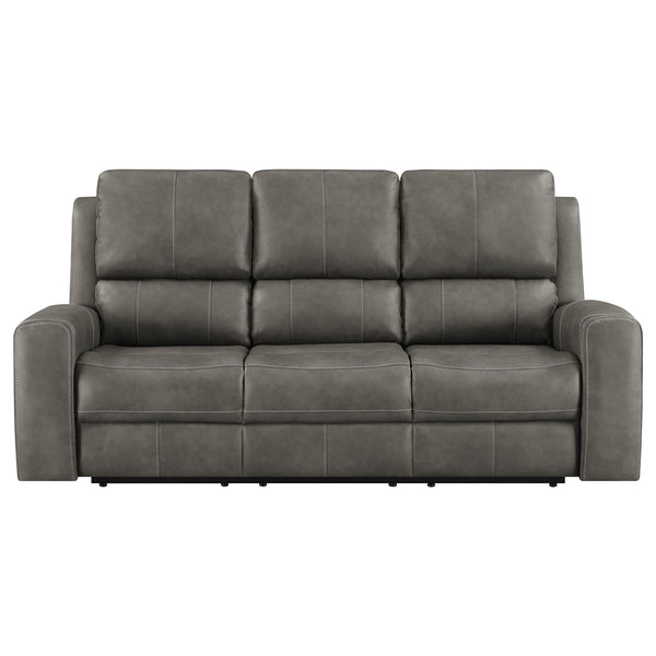 Coaster Brickston Triple Power Reclining Sofa Charcoal