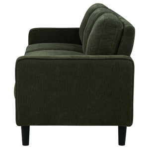 Coaster Ruth 77-Inch Fabric Upholstered Track Arm Sofa Matcha Green