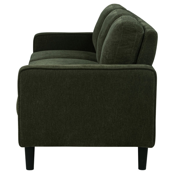 Coaster Ruth 77-Inch Fabric Upholstered Track Arm Sofa Matcha Green