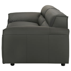 Coaster Buxton Top Grain Leather Upholstered Sofa Graphite