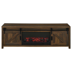 Coaster Enfield 71-Inch Tv Stand Fireplace Media Console Dark Pine