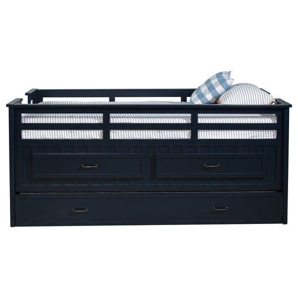 Coaster Carlsbad Wood Twin Captains Bed With Trundle Navy Blue