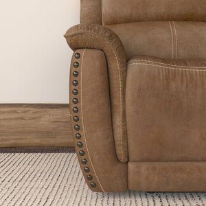 Flexsteel Zero Gravity Beau Fabric Power Reclining Loveseat with Power Headrests in Silt