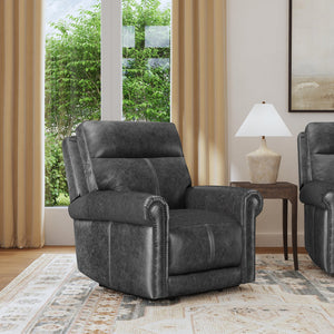 Flexsteel Zero Gravity Alexander Leather Power Recliner with Power Headrest & Lumbar in Mica