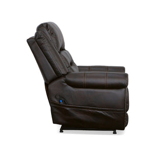 Flexsteel Oscar Fabric Power Lift Recliner with Right-Hand Control & Power Headrest in Molasses