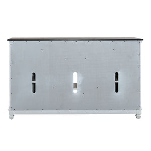 Liberty Furniture Allyson Park Wirebrushed White With Charcoal Tops 68-Inch Highboy TV Console with 2 Doors & 1 Adjustable Shelf