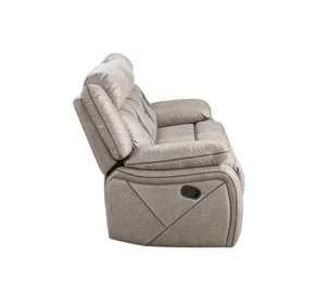 Steve Silver Tyson Gray Manual Recliner Sofa With Drop Down Table And Power Strip