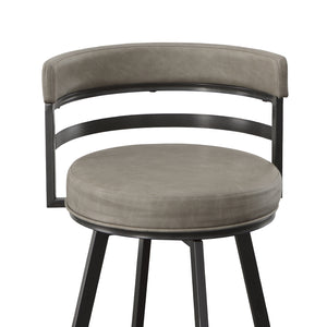 Steve Silver Gene 30-Inch Swivel Bar Stool Gray With Powder-Coated Metal Finish