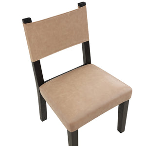 Steve Silver Aubrey Camel Faux-Leather Dining Side Chair In Black