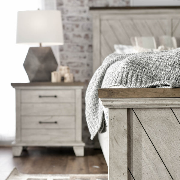 Steve Silver Bear Creek Queen Bed In White & Honey Smoke