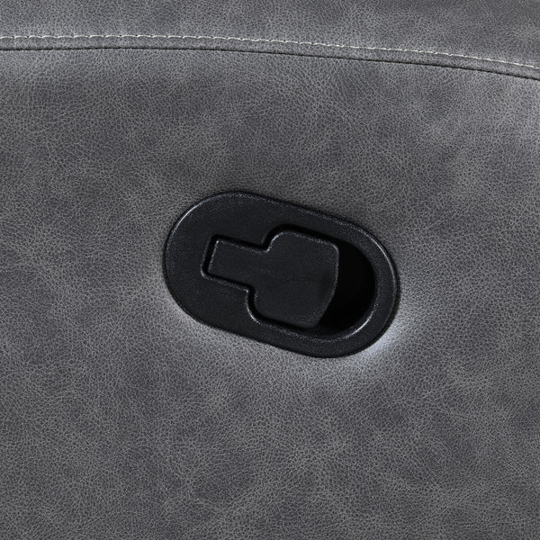 Steve Silver Gaston Manual Reclining Loveseat In Gray Vegan Leather