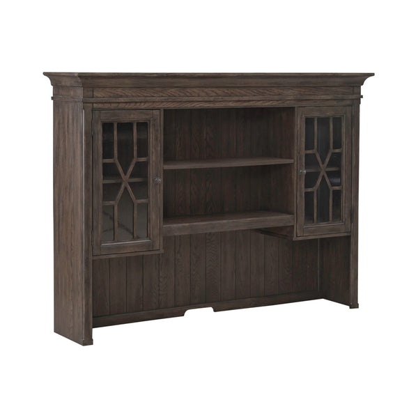Liberty Furniture Paradise Valley Saddle Brown 5-Piece Executive Desk, Credenza & Hutch Set