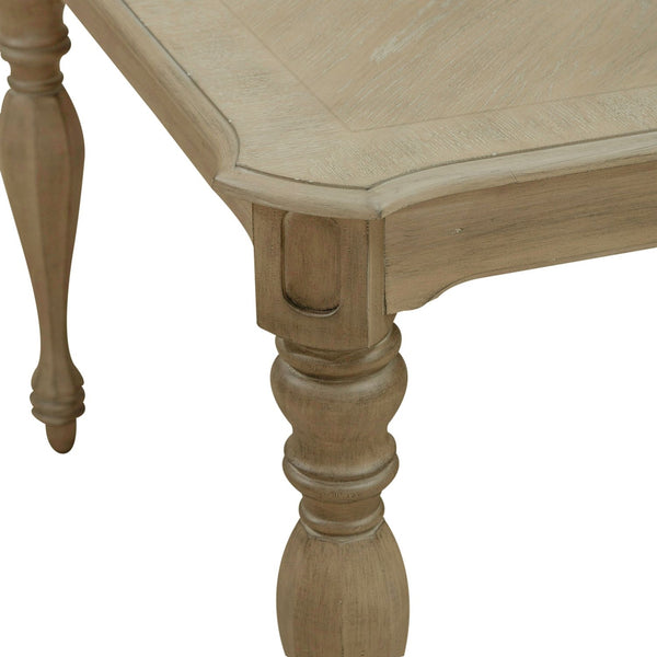 Liberty Furniture Magnolia Manor Weathered Bisque 7-Piece Rectangular Table & 6 Splat Back Upholstered Side Chairs Set